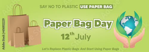 International Paper Bag Day Poster vector banner design