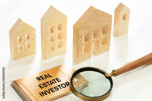 Real Estate Investor concept, Wooden blocks with the text 