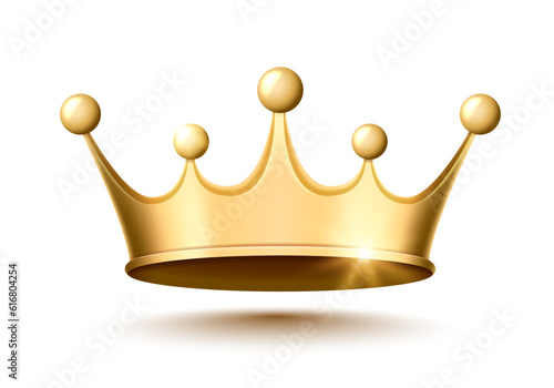 Golden crown on a white background. Vector illustration.