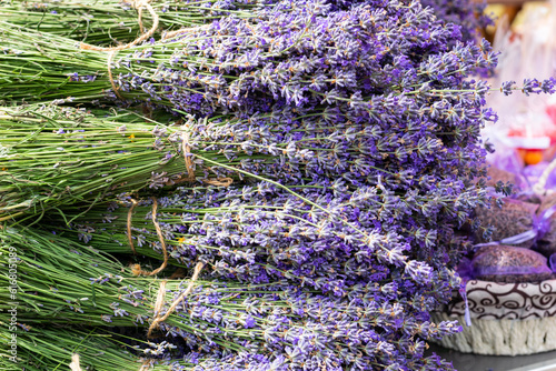 Lavender flower bouquets and flower baskets, aromatic cosmetic product