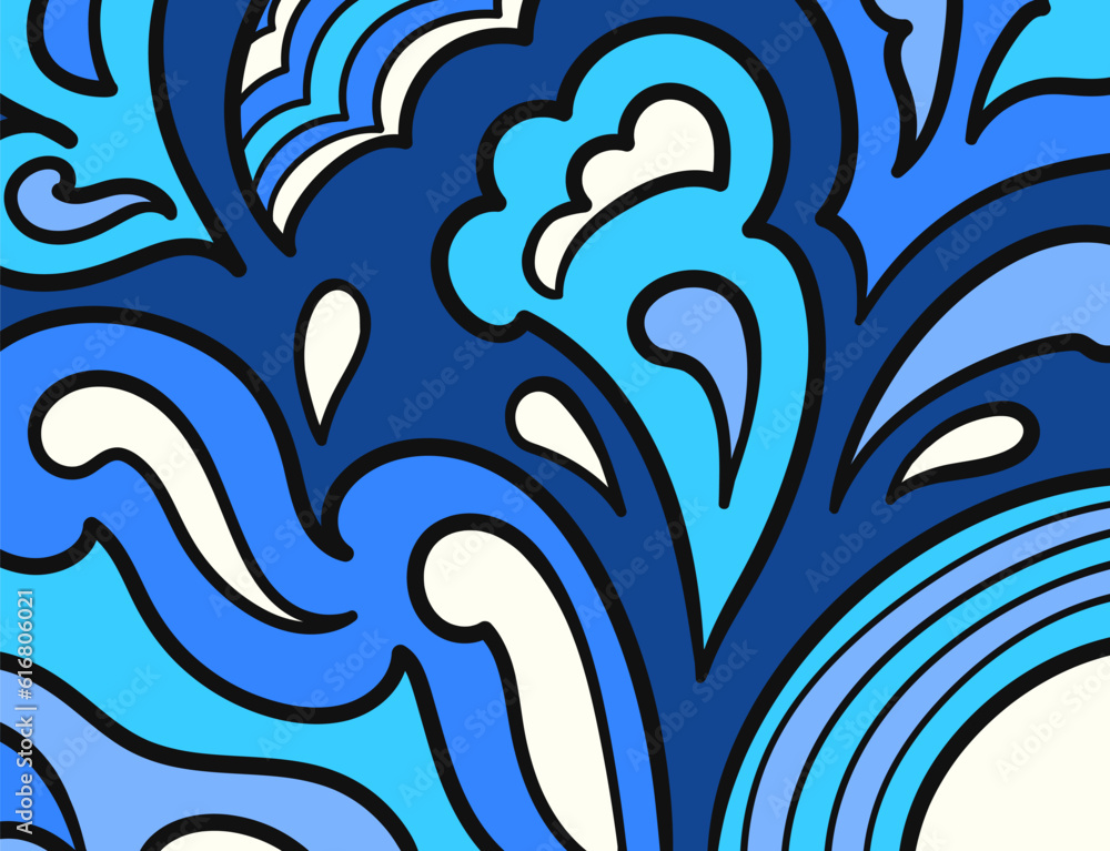 Fototapeta premium vector doodle freeform ripple wave flat geometric and black border outlines for banner, publication, social media background