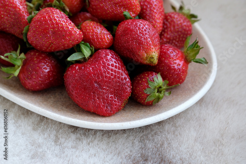 strawberries on a plate