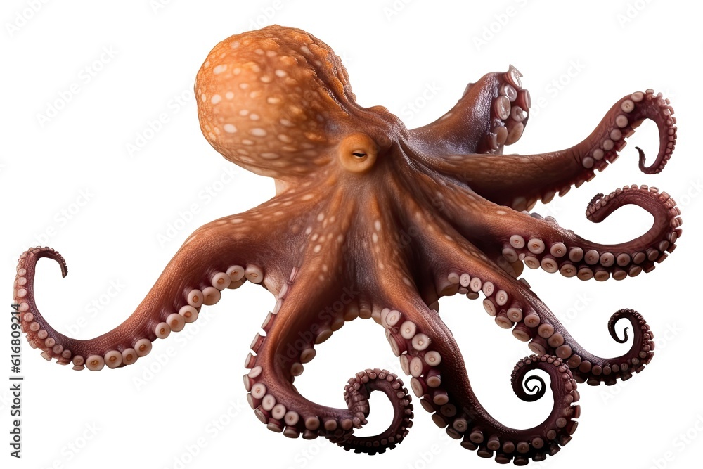 Fototapeta premium Octopus against a serene blue ocean background created with generative ai technology