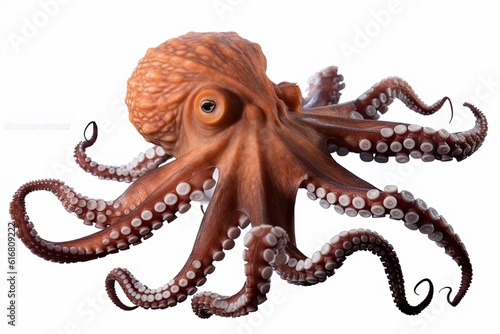 Octopus with a prominent eye on its face created with generative ai technology
