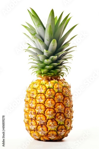Ripe and juicy pineapple isolated on a white background created with generative ai technology