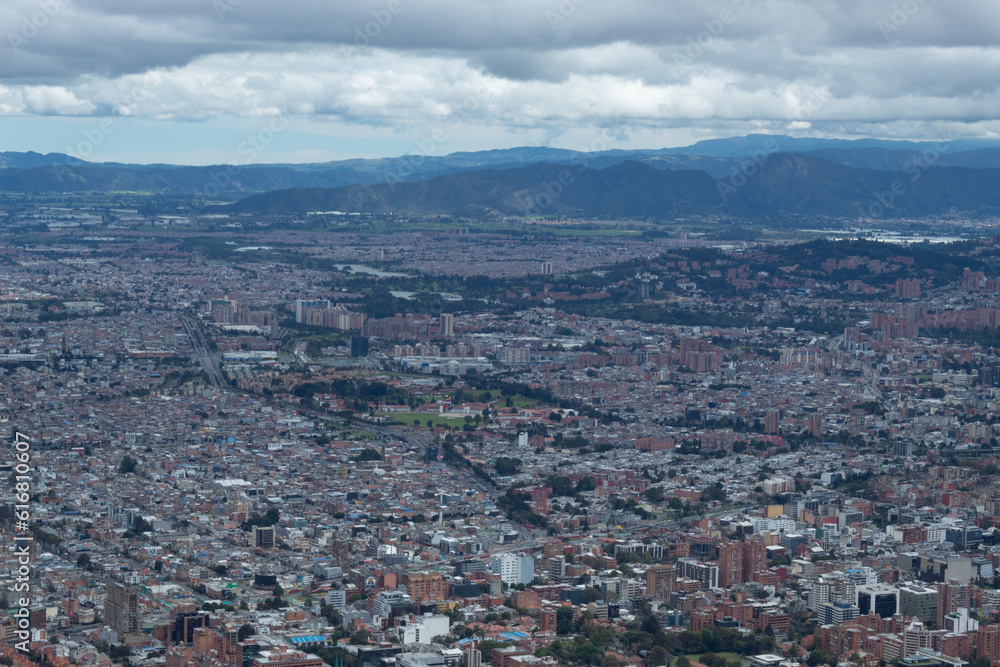 Bogota colombia Suba district viewed from a mountain