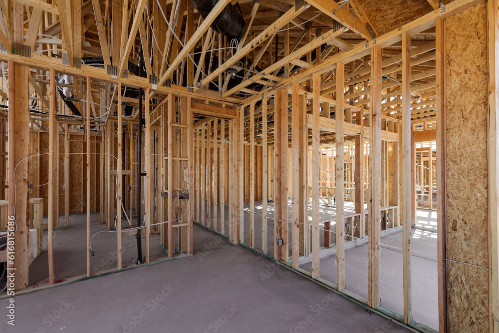 Fototapeta premium New home construction. A new residential development.