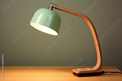 Table lamp with copy space. Reading, studying, office space concept