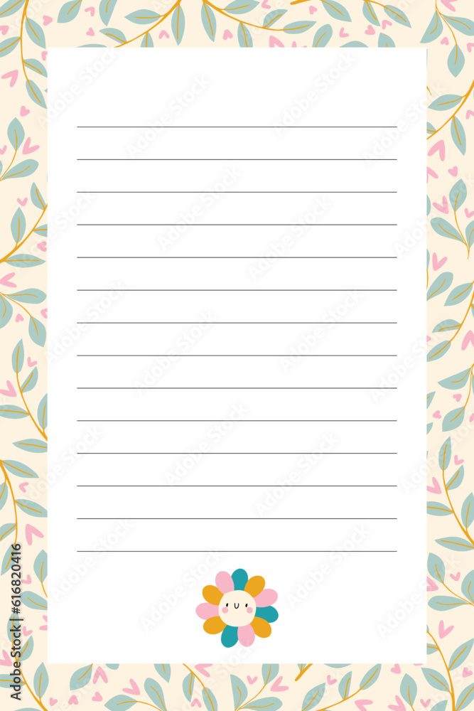 Collection of weekly or daily planner, note paper, to do list, sticker templates decorated with floral illustrations. School planner and organizer. flat vector Collection of weekly or daily planner, note paper, to do list, sticker templates decorated with floral illustrations. School planner and organizer. flat vector