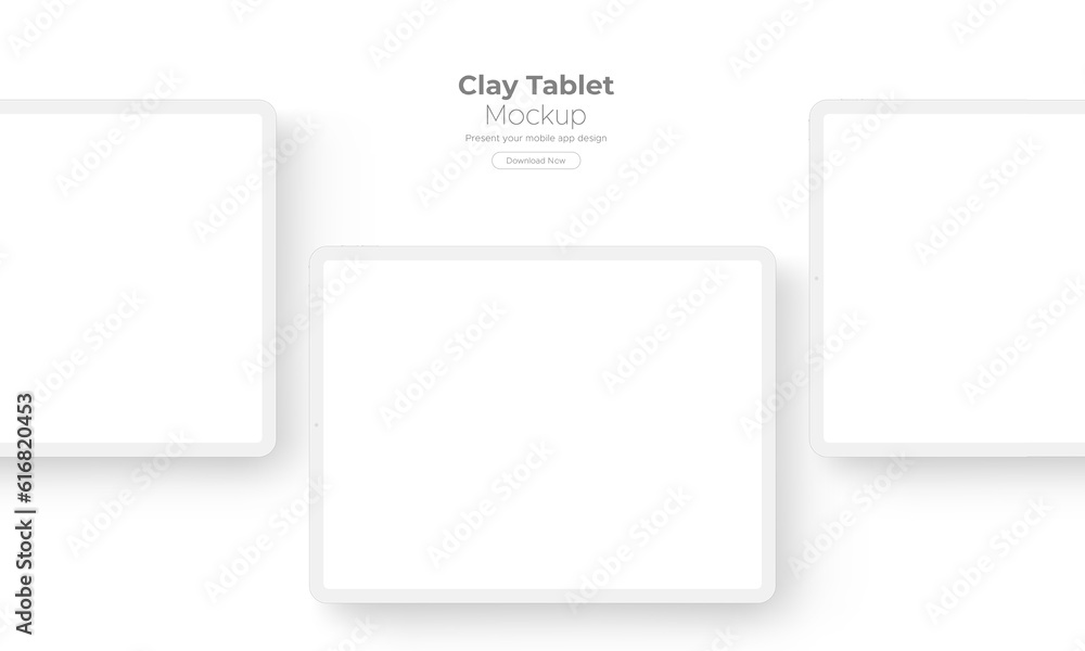 Clay Tablet Computers, Mockup for Showing Apps Design, Isolated on White  Background. Vector Illustration Stock Vector | Adobe Stock