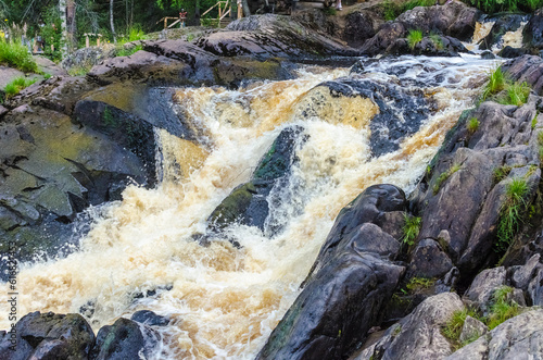 Karelia Akhvenkoski waterfall in summer photo