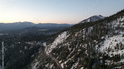 Snow mountains. Lake Tahoe. 
