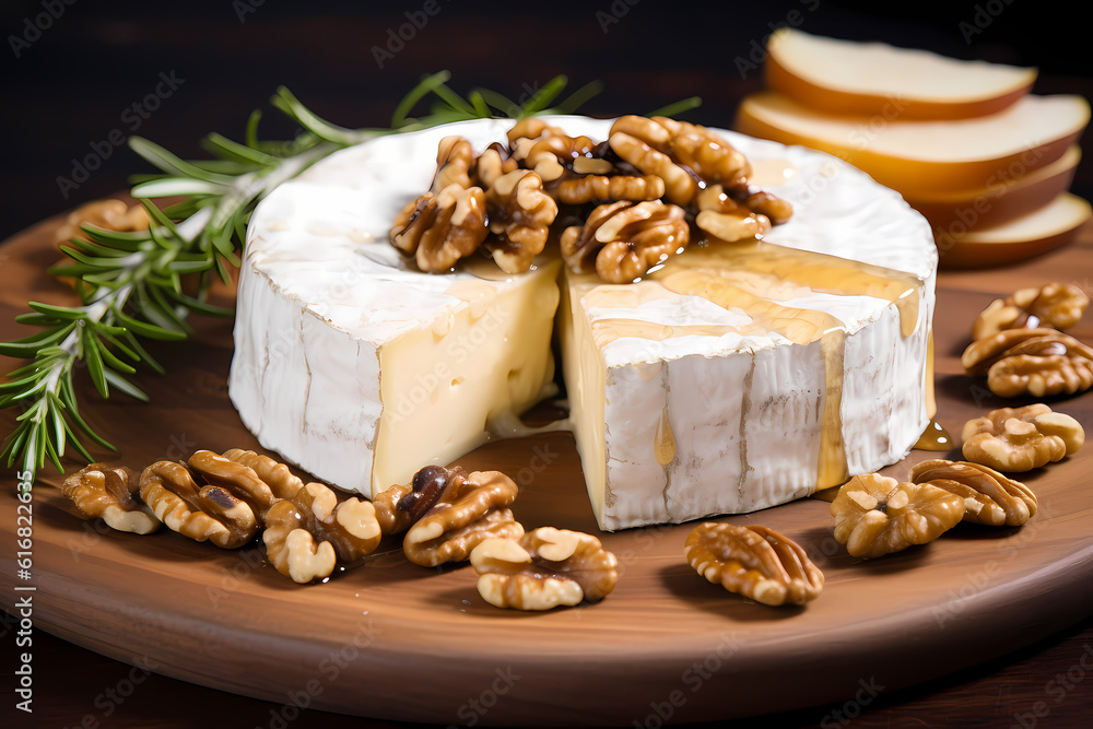Brie cheese with walnuts