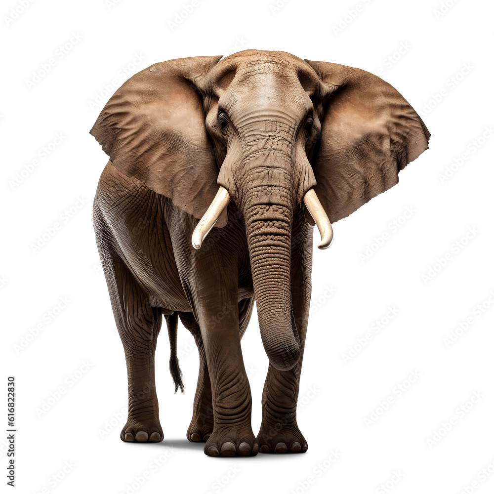 Obraz premium Isolated full grown elephant from the front