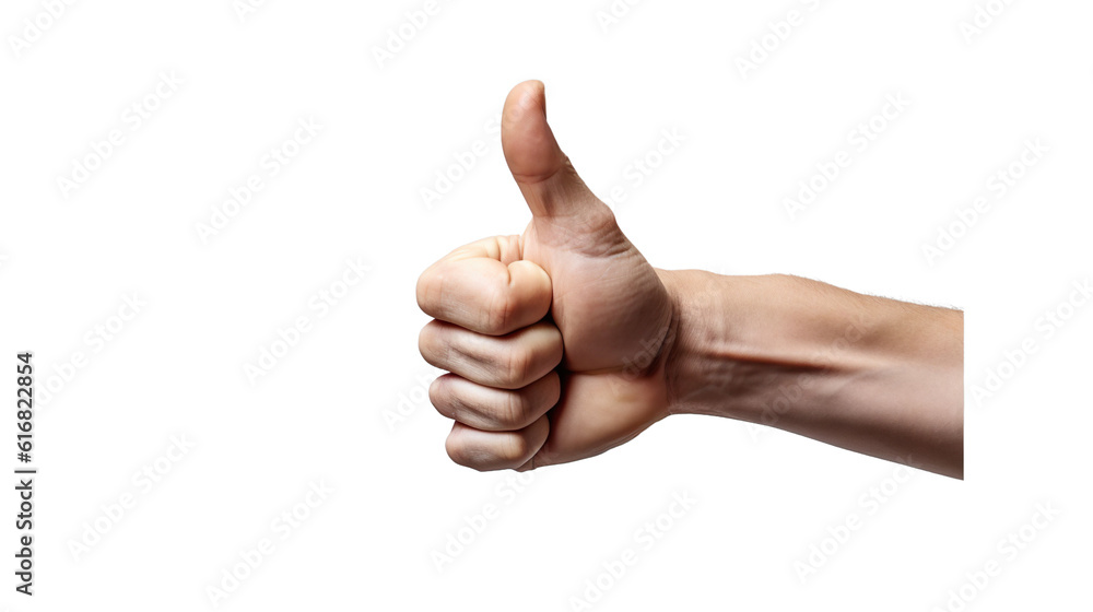 highly detailed hand showing thumbs up on a transparent background highly detailed hand showing thumbs up on a transparent background