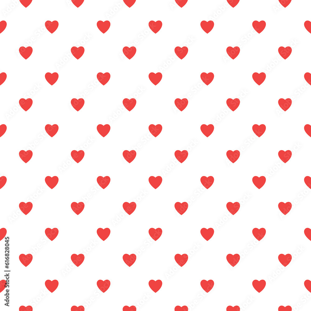 Seamless red white heart pattern background.Simple heart shape seamless pattern in diagonal arrangement. Love and romantic theme background. Seamless red white heart pattern background.Simple heart shape seamless pattern in diagonal arrangement. Love and romantic theme background.