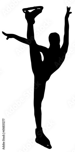 silhouette of a dancing ice skating illustration vector