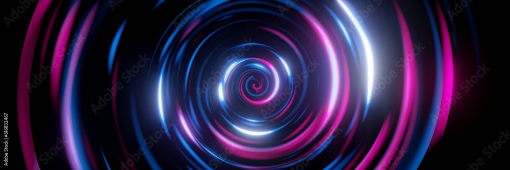 3d render. Abstract spiral neon background 3d render. Abstract spiral neon background