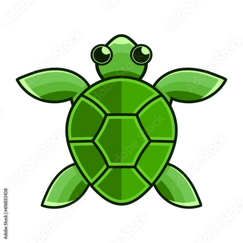 Vector black silhouette of a turtle isolated on background.