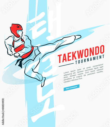 Great simple taekwondo background design for any media	