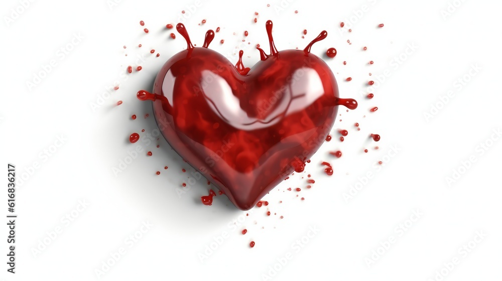 A bloody heart symbolizing pain and heartbreak