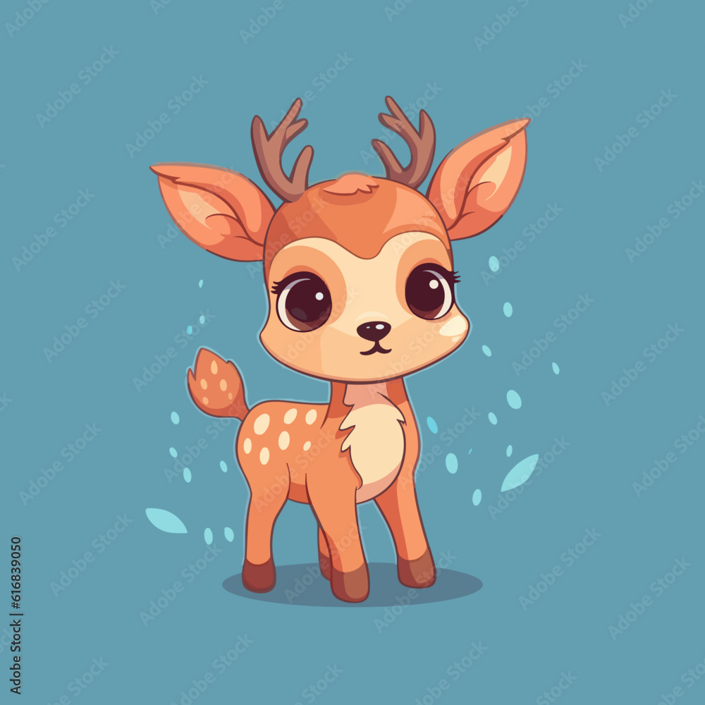 Adorable Cartoon Deer Illustration: Cute Buck, Doe, Fawn for Children's Books, Prints, and More Adorable Cartoon Deer Illustration: Cute Buck, Doe, Fawn for Children's Books, Prints, and More
