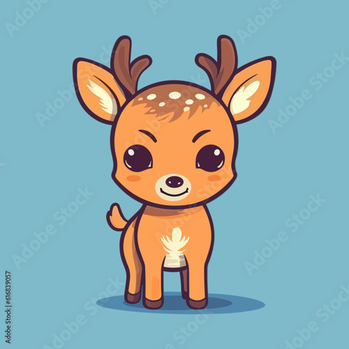 Adorable Cartoon Deer Illustration  Cute Buck  Doe  Fawn for Children s Books  Prints  and More