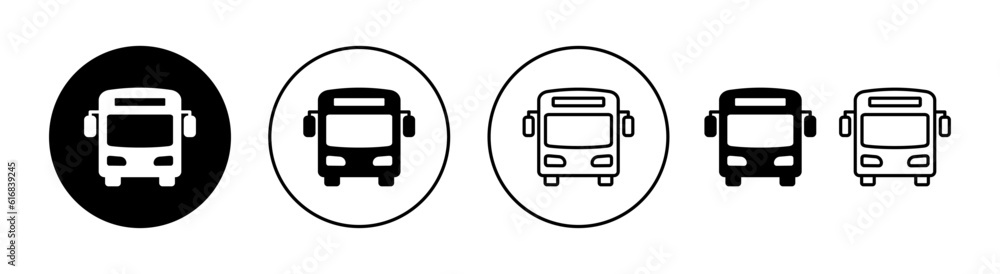 Bus icon set for web and mobile app. bus sign and symbol. transport ...