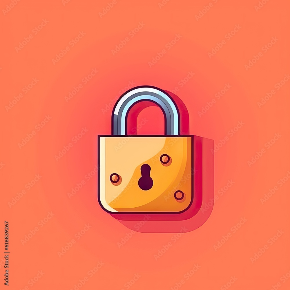 A padlock icon, representing security, privacy, or protection. Generative AI. A padlock icon, representing security, privacy, or protection. Generative AI.