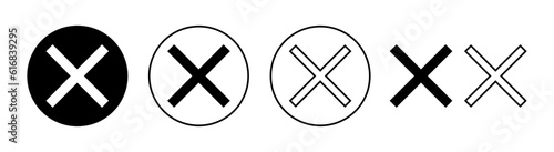 Close icon set for web and mobile app. Delete sign and symbol. cross sign