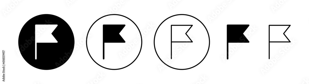 Flag icon set for web and mobile app. Gps location pin map. Location marker symbol. Flag icon set for web and mobile app. Gps location pin map. Location marker symbol.