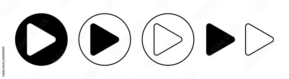 Play Icon set for web and mobile app. Play button sign and symbol Play Icon set for web and mobile app. Play button sign and symbol