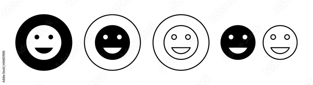 Fototapeta premium smile icon set for web and mobile app. smile emoticon icon. feedback sign and symbol