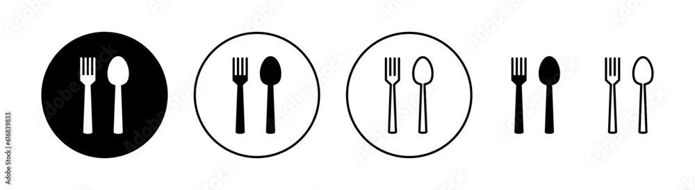 spoon and fork icon set for web and mobile app. spoon, fork and knife icon vector. restaurant sign and symbol spoon and fork icon set for web and mobile app. spoon, fork and knife icon vector. restaurant sign and symbol