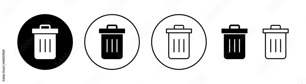 Trash icon set for web and mobile app. trash can icon. delete sign and symbol. Trash icon set for web and mobile app. trash can icon. delete sign and symbol.
