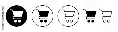 Shopping icon set for web and mobile app. Shopping cart sign and symbol. Trolley icon