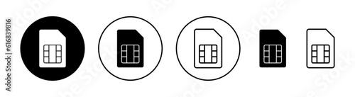 Sim card icon set for web and mobile app. dual sim card sign and symbol