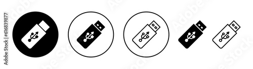 Usb icon set for web and mobile app. Flash disk sign and symbol. flash drive sign.