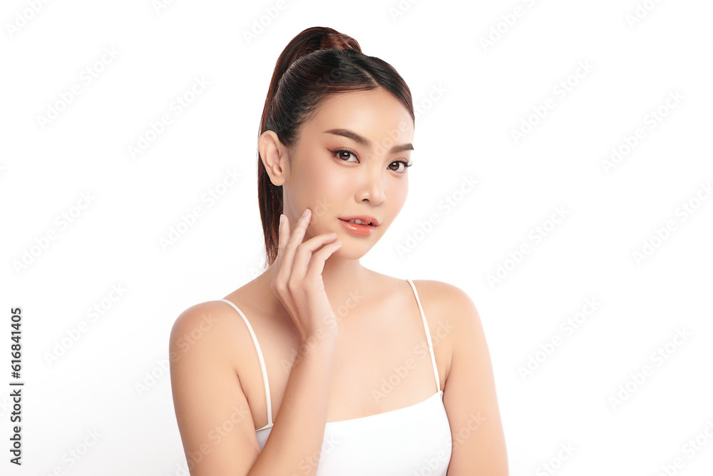 Beautiful young asian woman with clean fresh skin on white background, Face care, Facial treatment, Cosmetology, beauty and spa, Asian women portrait. Beautiful young asian woman with clean fresh skin on white background, Face care, Facial treatment, Cosmetology, beauty and spa, Asian women portrait.