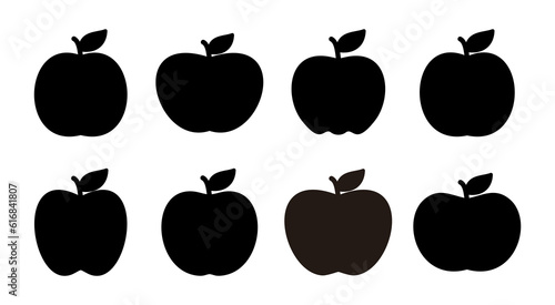 Apple icon set illustration. Apple sign and symbols for web design.