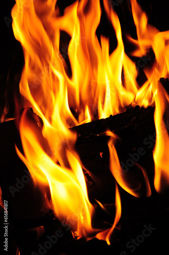 Fire, flame, flames on a black background.