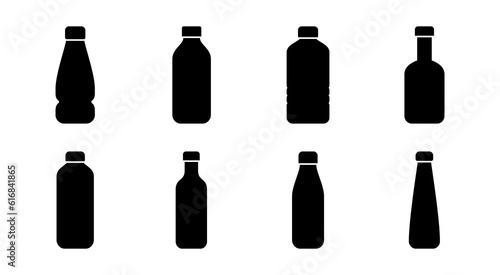 Bottle icon set illustration. bottle sign and symbol