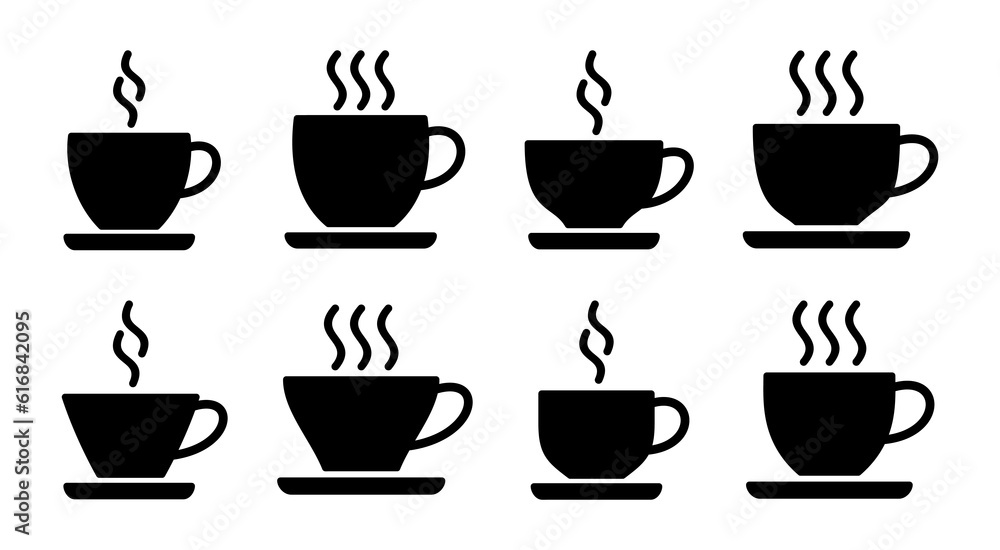 coffee cup icon set illustration. cup a coffee sign and symbol coffee cup icon set illustration. cup a coffee sign and symbol