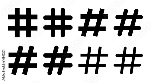 Hashtag icon set illustration. hashtag sign and symbol