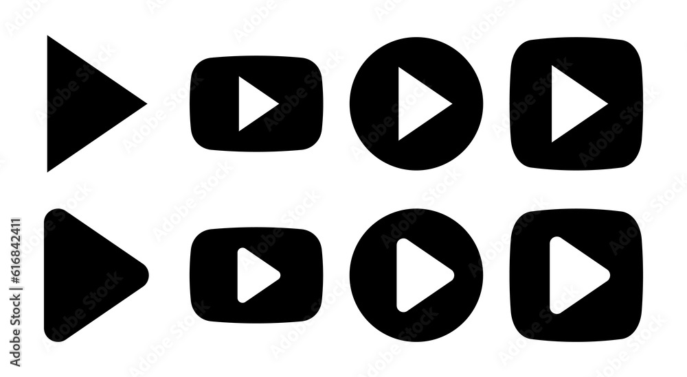 Play Icon set illustration. Play button sign and symbol Play Icon set illustration. Play button sign and symbol