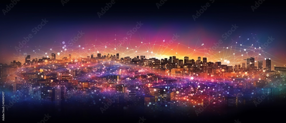 デジタルと都市風景,Generative AI AI画像 デジタルと都市風景,Generative AI AI画像