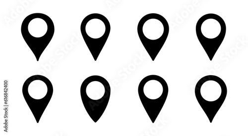 Pin icon set  illustration. Location sign and symbol. destination icon. map pin