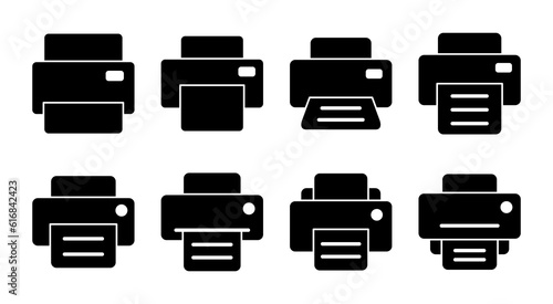 Print icon set illustration. printer sign and symbol