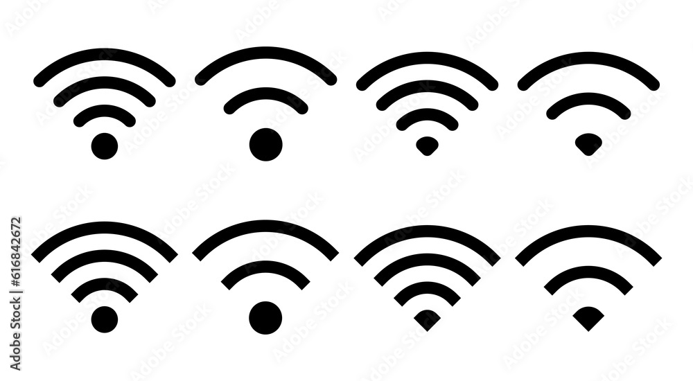 Wifi icon set illustration. signal sign and symbol. Wireless icon Wifi icon set illustration. signal sign and symbol. Wireless icon