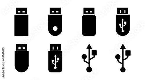 Usb icon set illustration. Flash disk sign and symbol. flash drive sign.